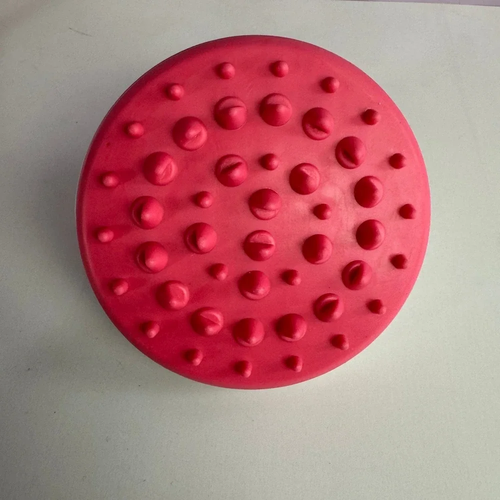 Anti Cellulite Massage‎ Brush Pink Silicone Body Scrubber Handheld NIB